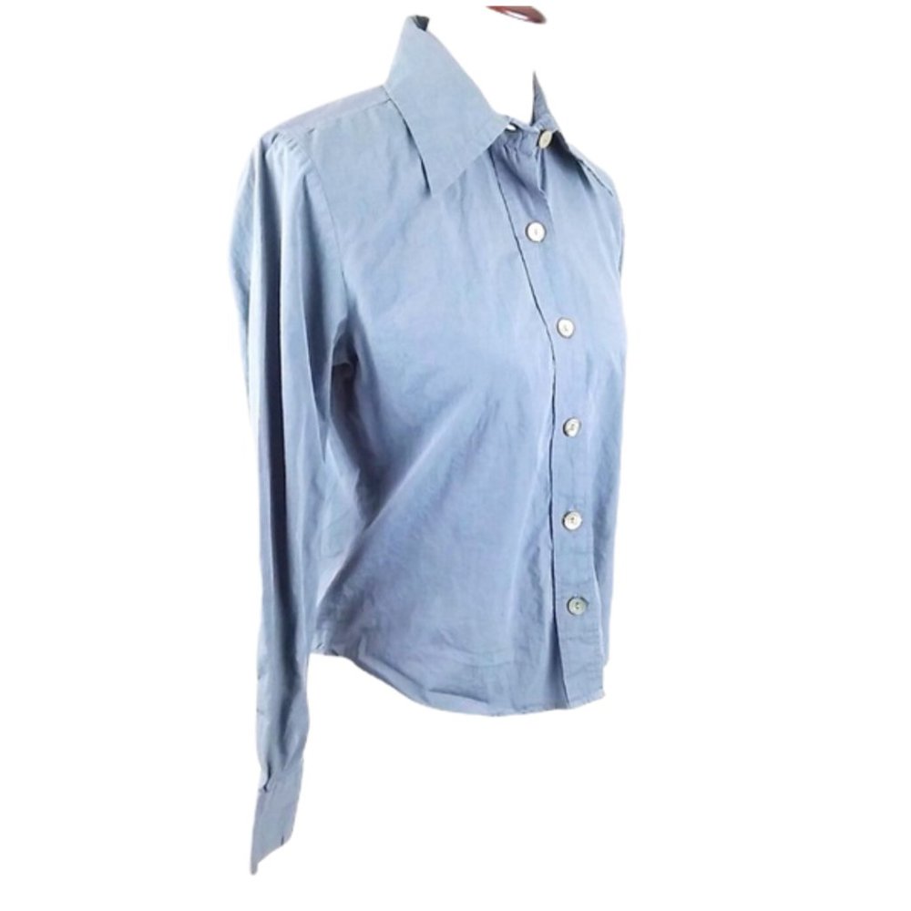 Banana Republic Womens Blouse Sz S Blue Gray